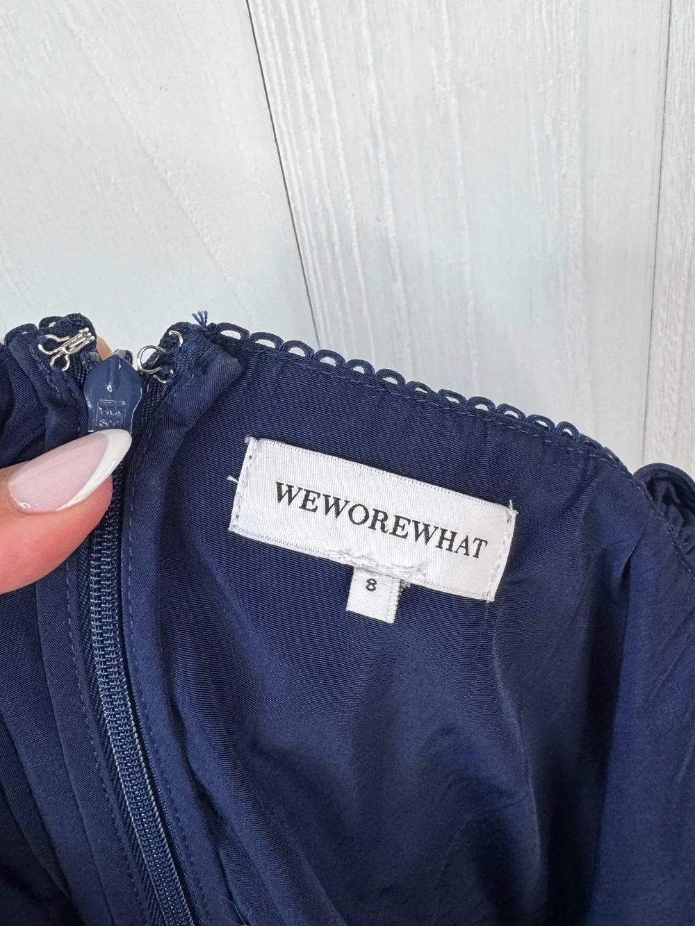 WEWOREWHAT Corset Maxi Dress In Navy In Blue